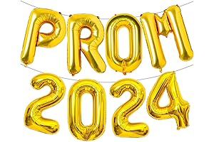 Prom 2024 Balloons, Gold 16 Inch Prom Night Party Decorations