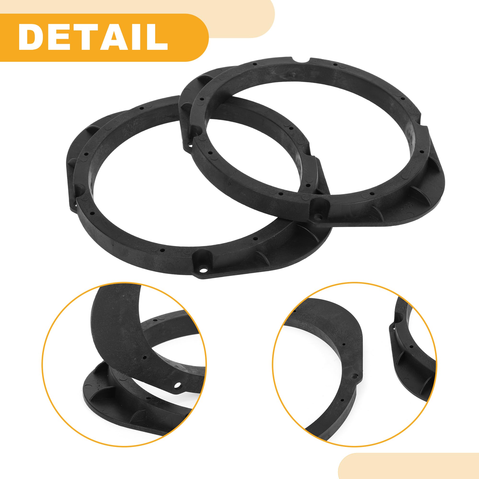 Pierścień dystansowy do głośników 5 x 7 do 6,5" adapter głośnika wysokotonowego do głośników samochodowych - subwoofer, pierścień dystansowy do Mazda ABS, czarny, wodoszczelny