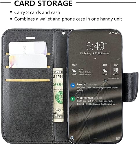 Miniatura 3 de jioeuinly Case for Kalley Black c Case Compatible with Kalley Black c Phone Case Cover Flip Stand Cover PU Leather YZW Wallet Case Black