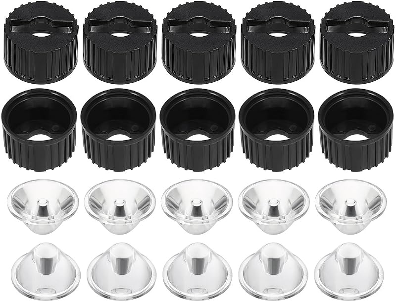 Lente óptica LED uxcell 20 mm com suporte preto, ângulo de 8° – Kit com 10