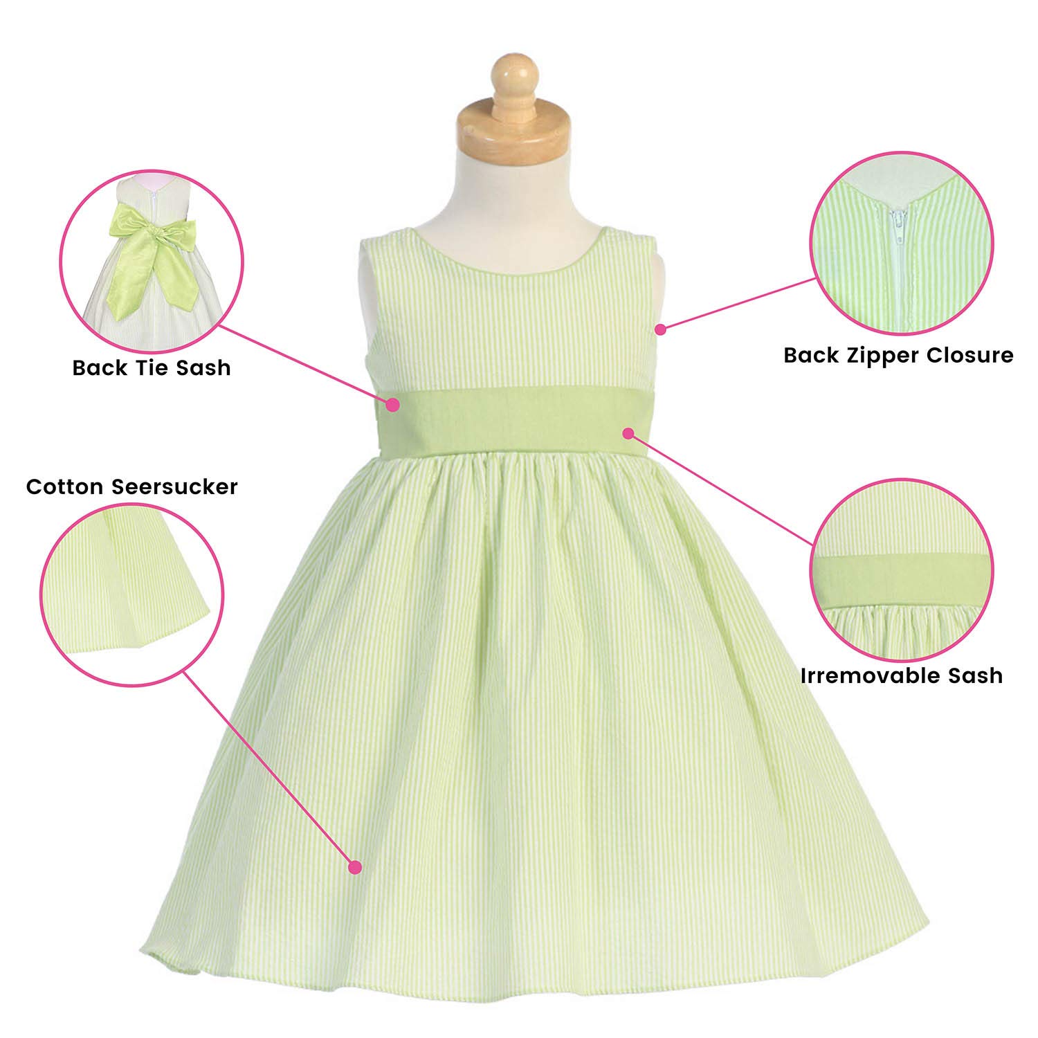 Pink Princess Toddler Easter Dresses for Girls, Baby Girls' Special Occasion Dresses, Vestidos para Niñas Elegantes Size Green