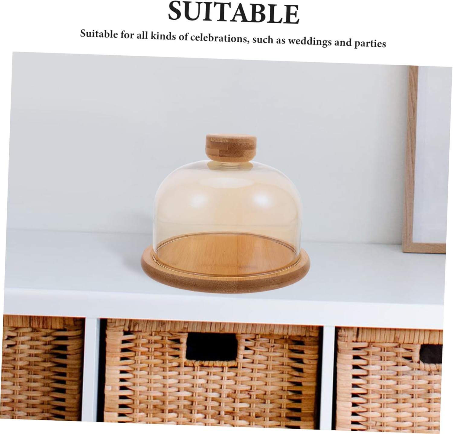 LALADEFIEE ガラスドーム付きケーキスタンド ケーキホルダー ガラスカバー付きデザートトレイ フルーツ スナック多用途プレー