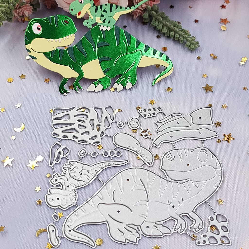 Wjsdsg Fustelle in metallo a forma di dinosauro, per scrapbooking, album, timbri, biglietti, goffratura, decorazioni