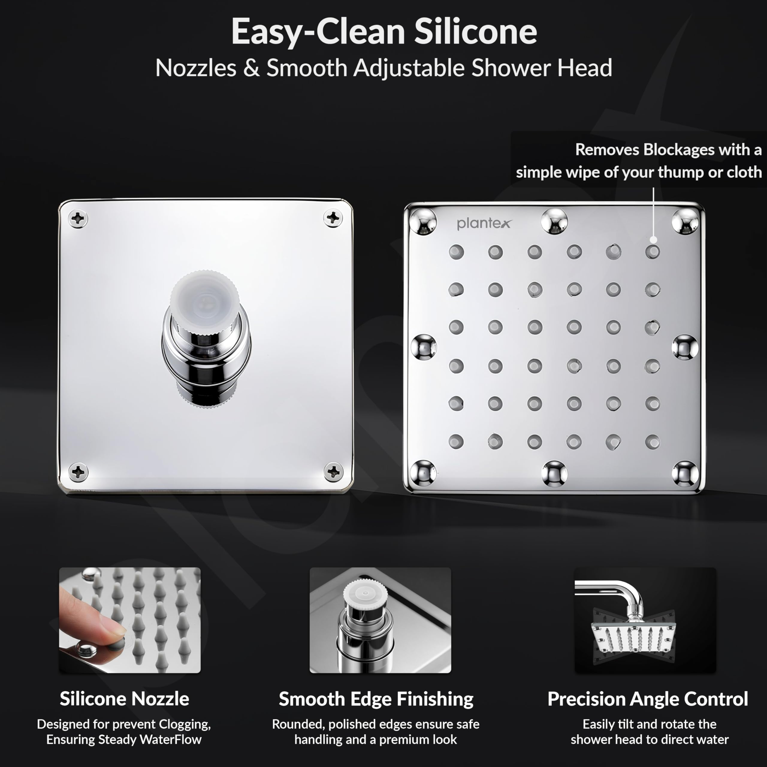 Plantex Stainless Steel Shower Head - Rainfall Luxury -7 Plantex Stainless Steel Shower Head - Rainfall Luxury -7