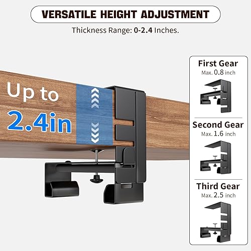 Miniatura 7 de Bandeja de organización de cables para debajo del escritorio, organizador de cables Nonkky debajo del escritorio, 27.6 pulgadas, soporte de