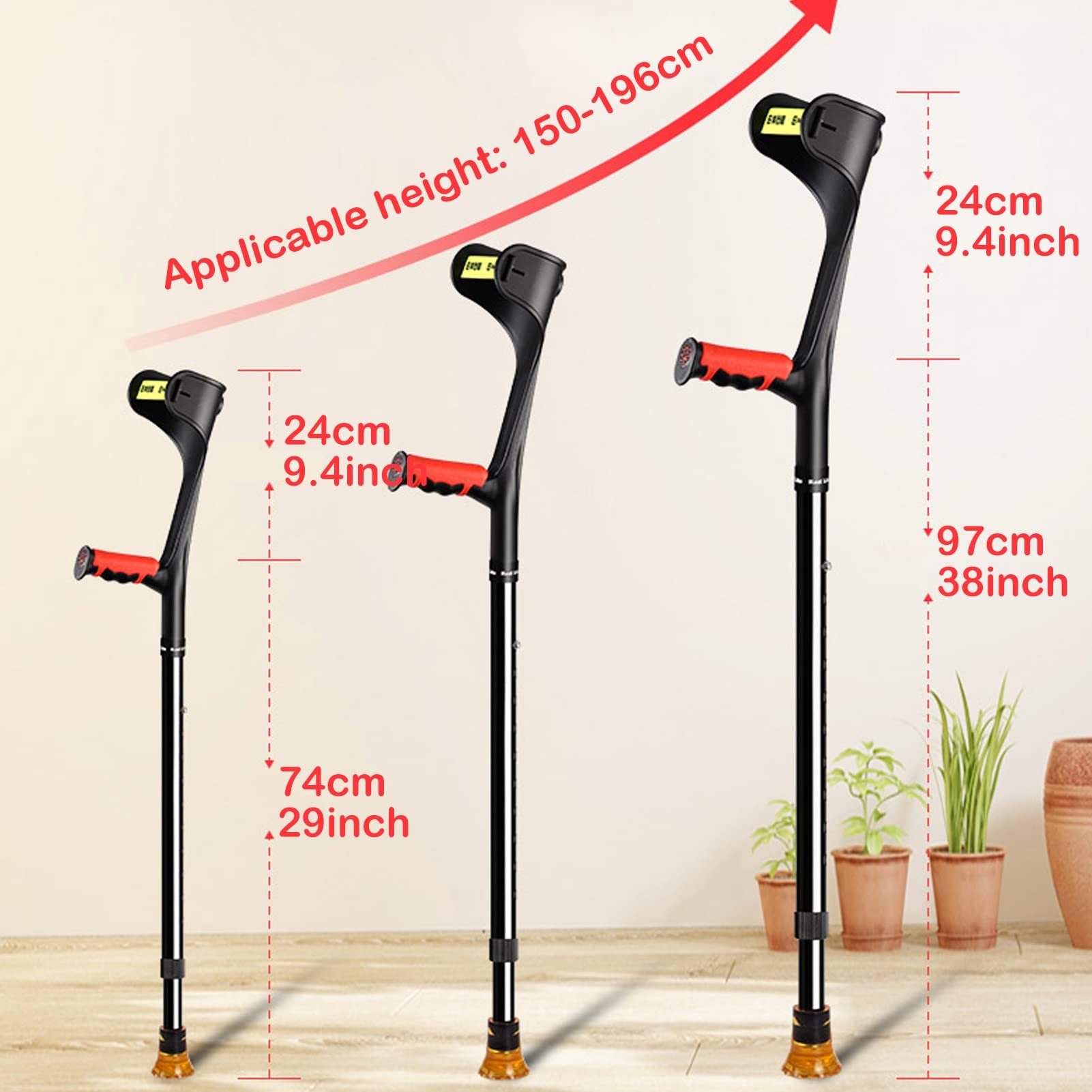 Muletas de Antebrazo Ajustables, Muletas de Aluminio Engrosado (2 Unidades), Muletas de Caminar Antideslizantes para Adultos, Ideal para Viajes O Trabajo (Color : Blue)