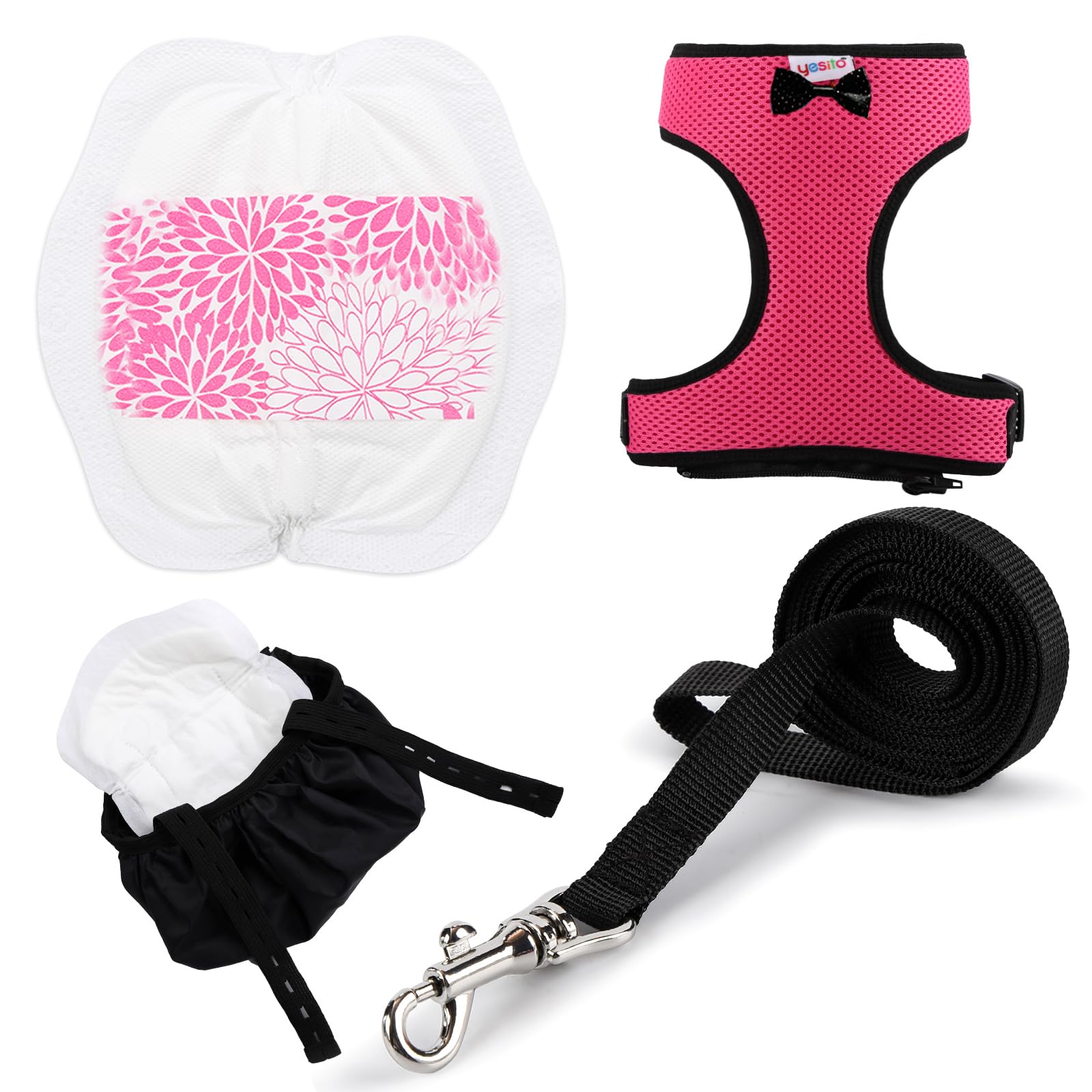 Adjustable Chicken Harness Diaper (5.4ft Leash) – Breathable &amp; Washable Secure Training for Hens, Ducks &amp; Chicks | Outdoor Walking &amp; Discipline Solution Pink