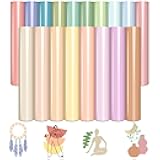 Tintnut Boho Color Heat Transfer Vinyl - 18 Sheets 12 X10 Inche Neutral Tone Brown HTV Vinyl Aqua Iron On Vinyl Beige/Brown/Tan/Light Lilac HTV for T-Shirts Compatible with Silhoutte Cameo