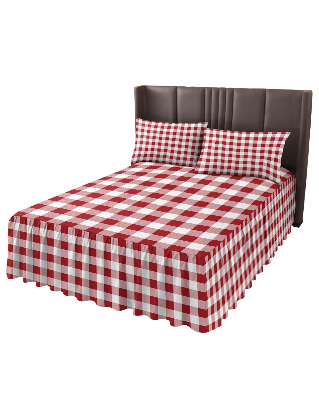 Amazon.co.jp: キングサイズフリル付きベッドスカート、18フィート