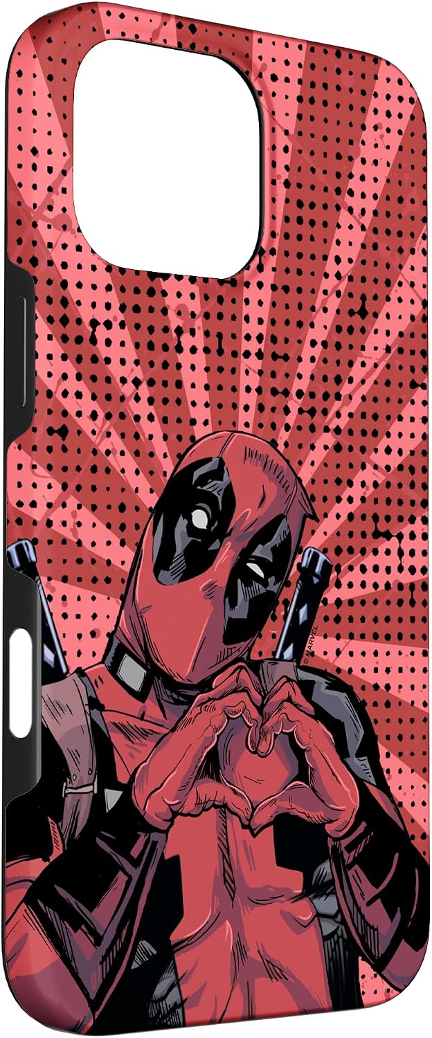 Marvel Deadpool Comic Heart Hands Case for iPhone 16 Pro Max