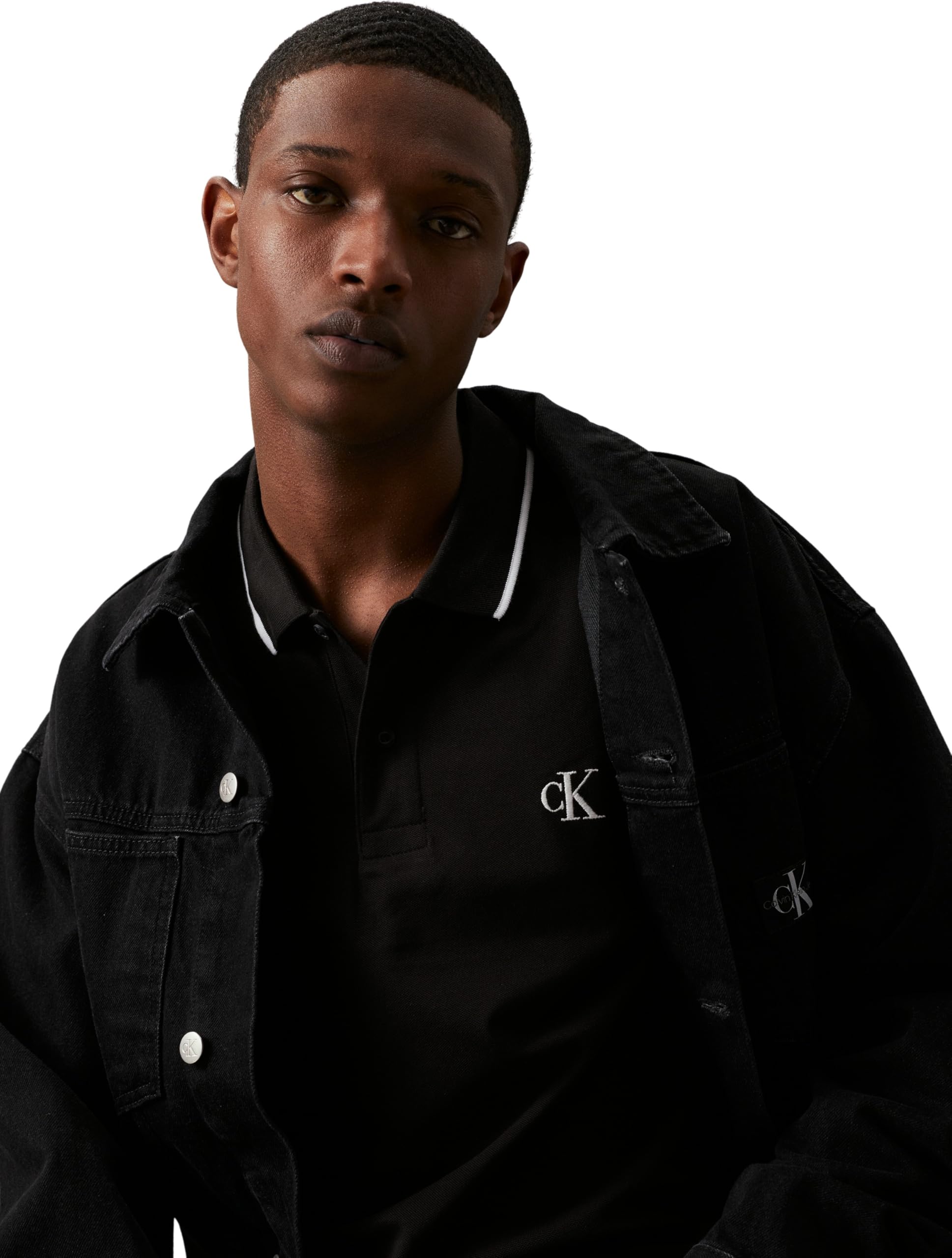 Calvin Klein Jeans Polo z krótkim rękawem Mężczyźni Tipping Slim Polo J30j315603 (1 w zestawie)
