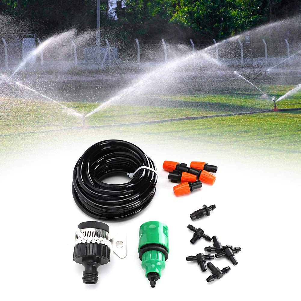Garden Irrigation System, 16.4ft Automatic Micro Irrigation Set, Plant Watering Irrigation Kit Accessories Supplies for Greenhouse Garden Flower Bed Patio Lawn Hanging Basket