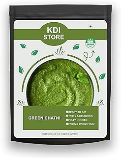 KDI Store Organic Green Chutney, Ready to Eat, Freeze Dried, Fully Cooke...
