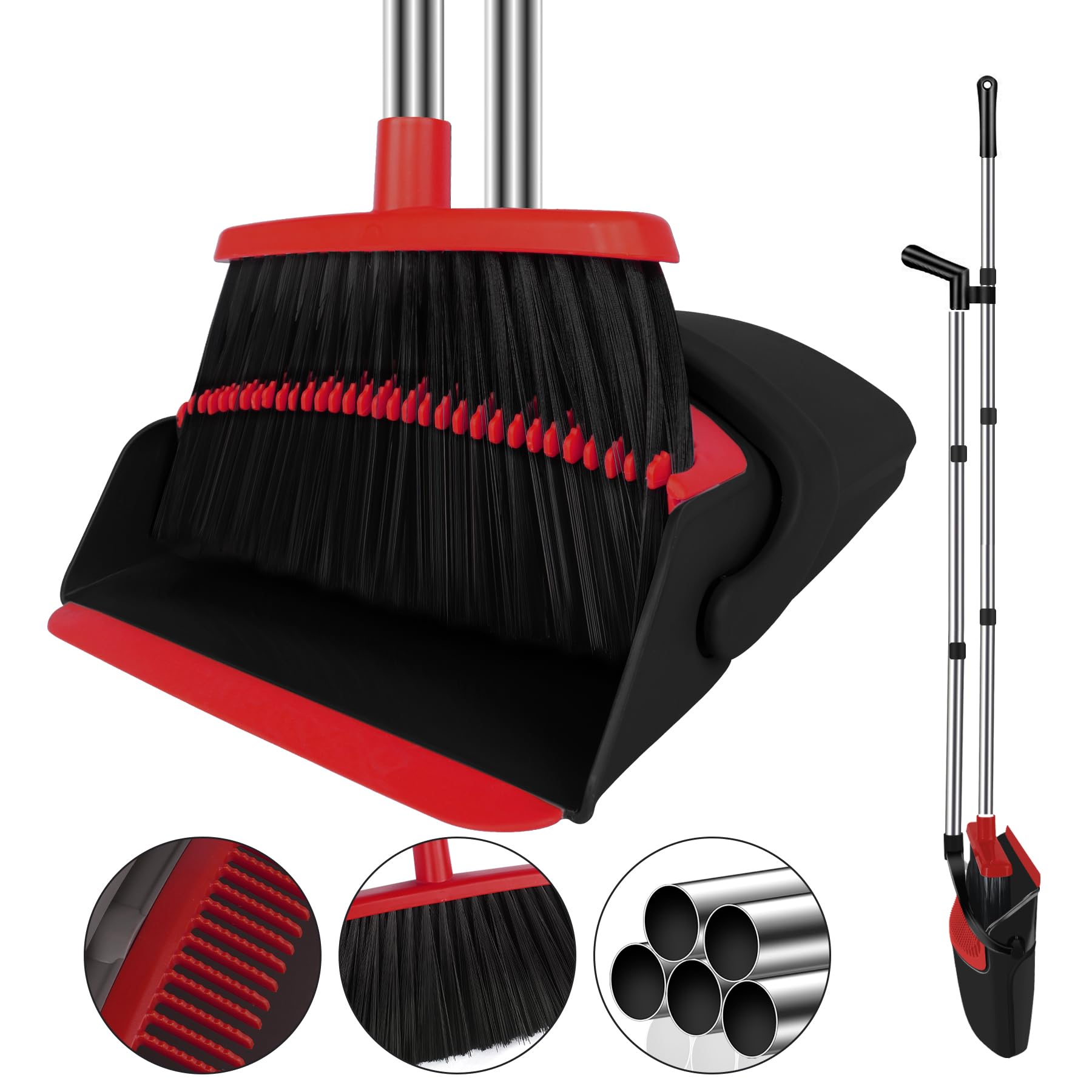 UDUK Red Broom and Dustpan Combo