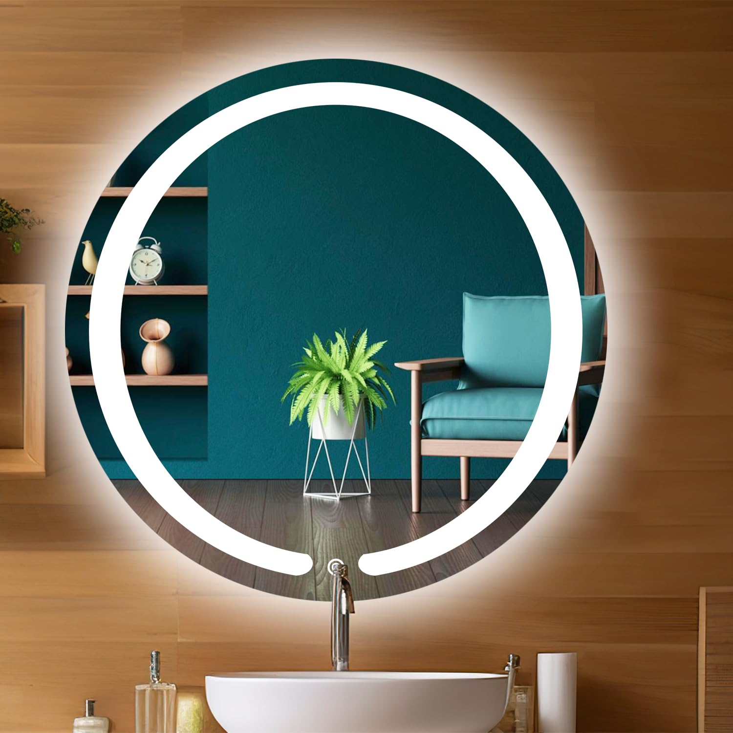 Modern LED mirror designed for bathrooms