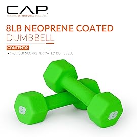 CAP Barbell Neoprene Dumbbell Weights, 8 lb Pair, Shamrock