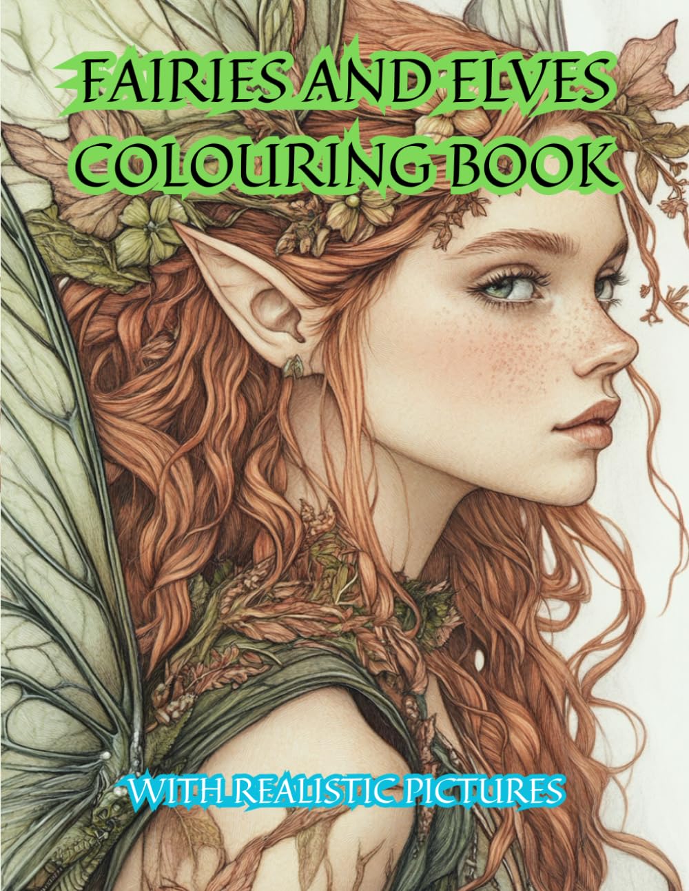 Fairies and Elves Colouring Book for Adults Realistic Colouring Book 80 Pages