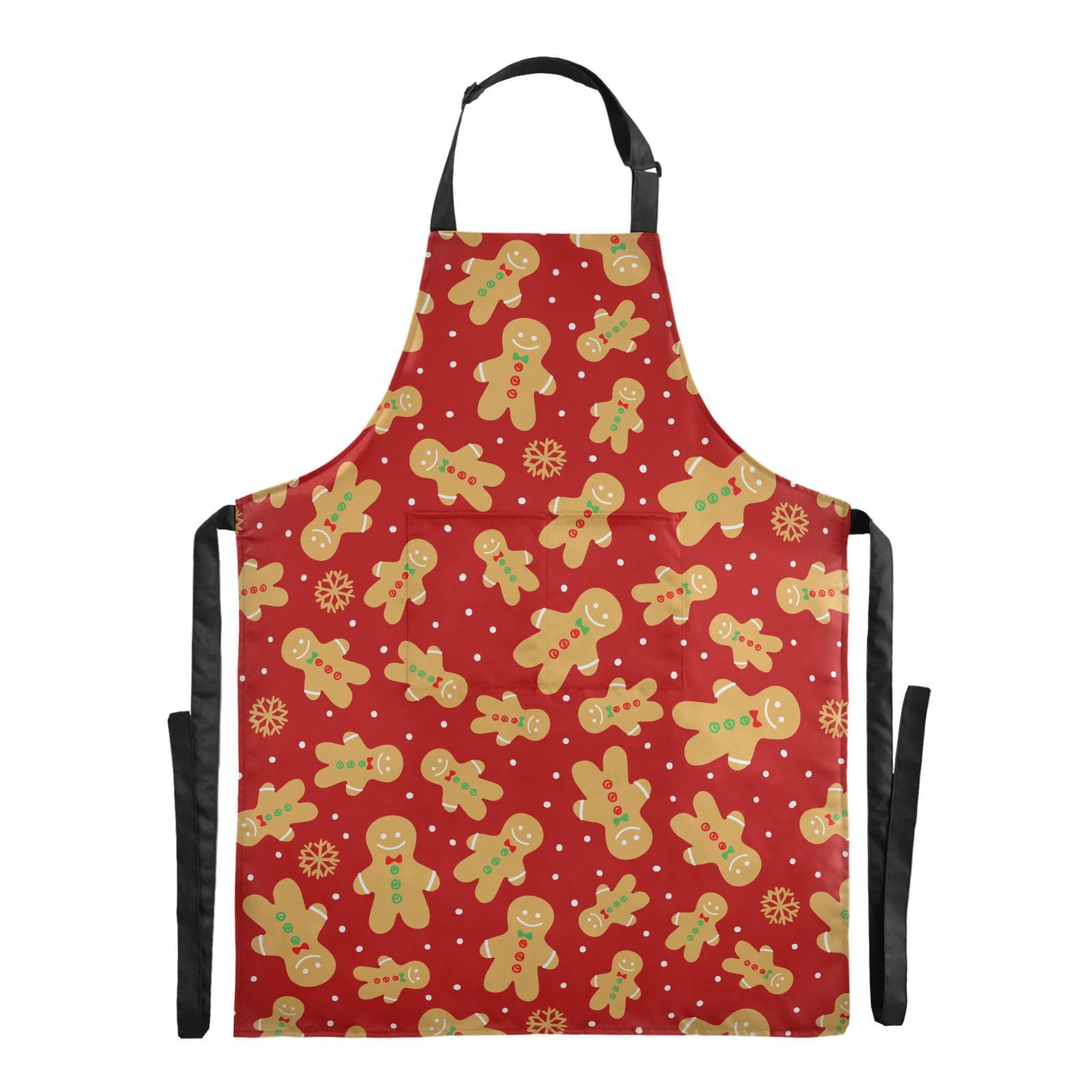 Mnsruu Gingerbread Cookie Christmas Apron Waterproof Cooking Apron Women Men Adjustable Baking Gardening Aprons