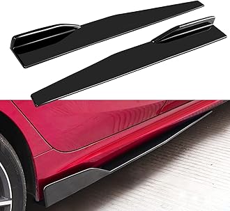 BEBODOFI Universal 29" Side Skirt, 75cm Left/Right Glossy Black PP Side Skirt Protection Extension Rocker Splitter Diffusers
