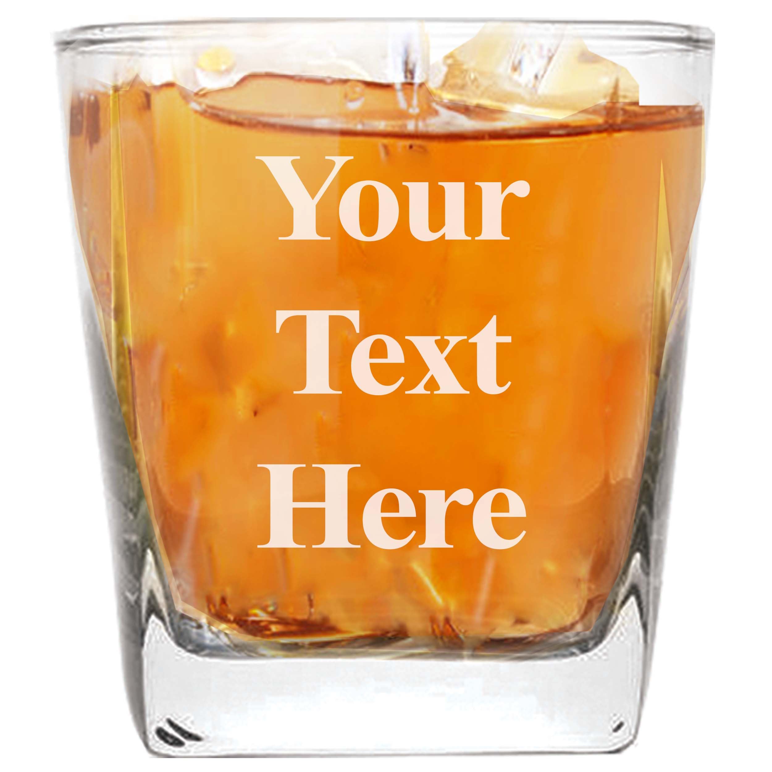 My Personal Memories, Engraved 9oz Whiskey Square Rocks Glass - Custom Personalized With Your Text