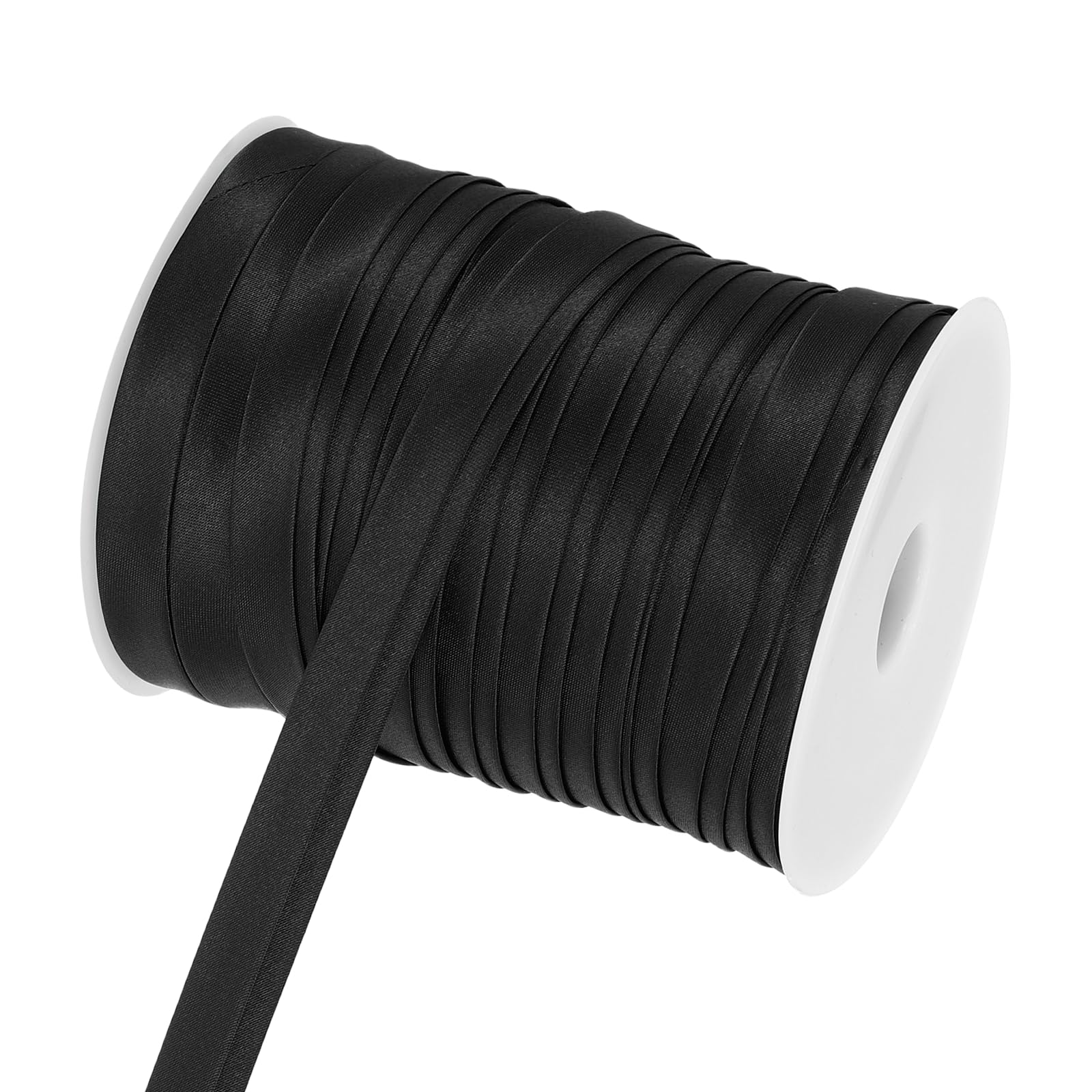 sourcing map Double Fold Bias Tape for Sewing, 3/4 Inch x 55 Yards Satin Bias Binding Tape Continuous Bulk for Quilting Binding Seaming Hemming Fabric Piping DIY Craft, Black