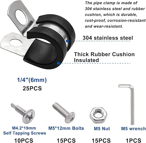 Miniatura 8 de Taiss Kit surtido de 270 abrazaderas de cable, 10 tamaños de 14 pulgadas, 516 pulgadas, 38 pulgadas, 12 pulgadas, 58 pulgadas, 34 pulgadas, 1-14