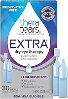 TheraTears EXTRA Dry Eye Therapy: Preservative-Free Lubricating Eye Drops, 30 Single-Use Vials for Sensitive Eyes Relief