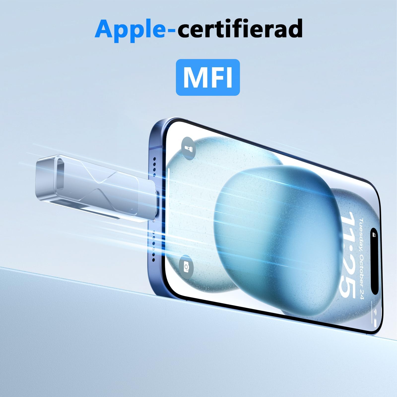 Memoria USB 3.0 3 en 1 con certificación MFi de 512 GB, compatible con iPhone, iPad, Android, Mac, PC, Smart TV, coche
