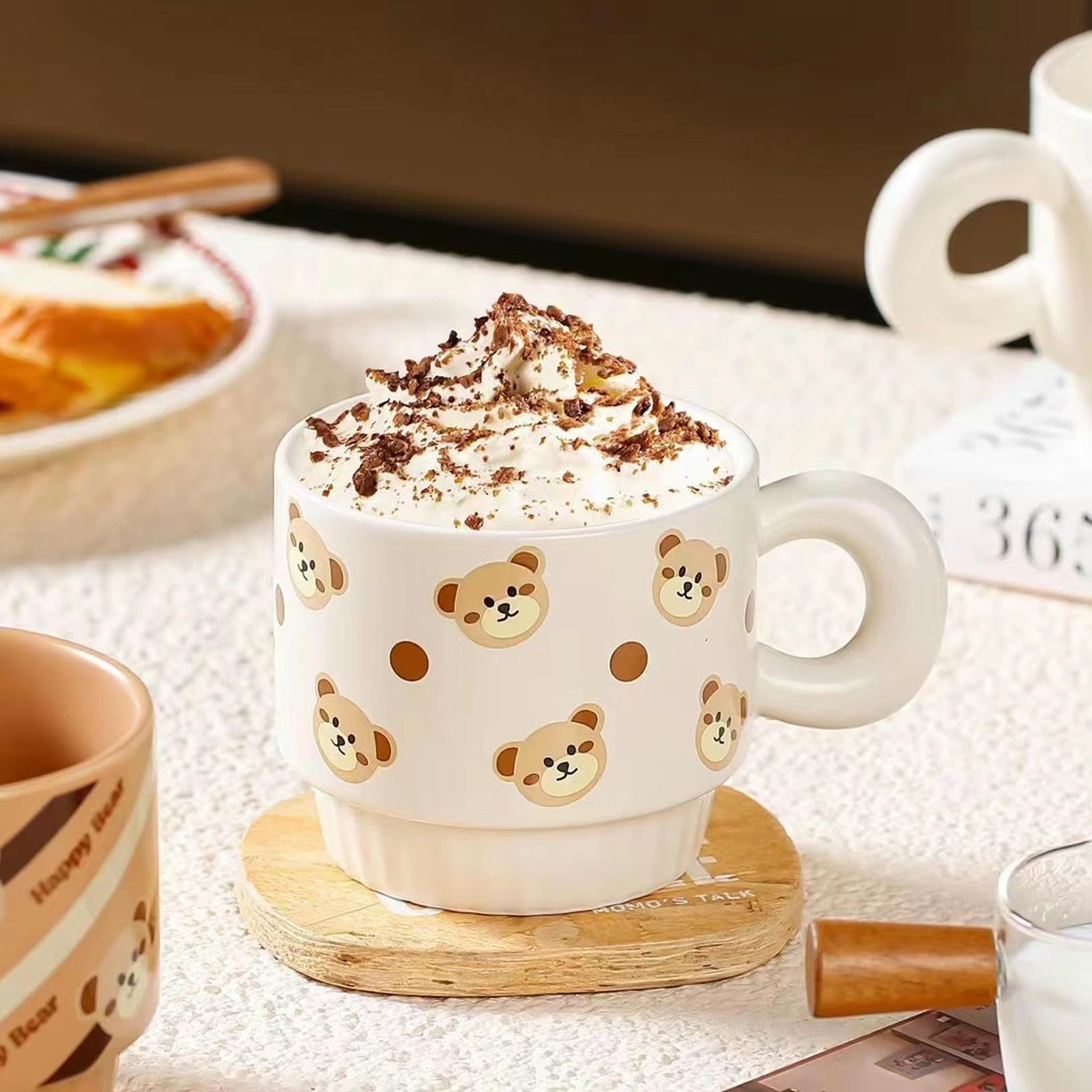 Amazon.com | 380ml Cartoon Cute Little Bear Household Large  300ml Lot Of 2 3D Cup With Sphere Handle or Juice Milk Tea - Little Bear main image 1