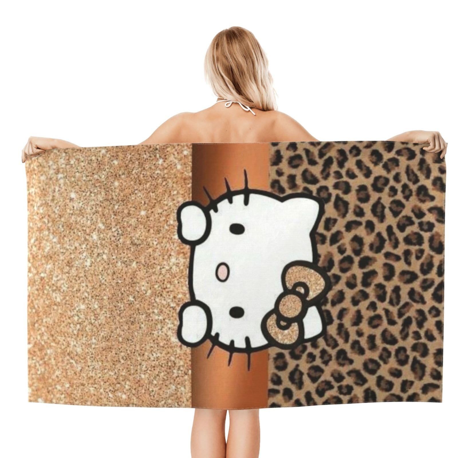 Amazon｜ハローキティ 豹柄 ヒョウ柄 アニメ バスタオル 大判 吸水