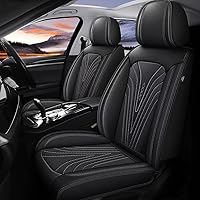 Vista 8 de 2 fundas de asiento delantero de automóvil para Nissan Frontier 2009-2024 2025, de piel de seda de hielo, transpirable, impermeable, compatible