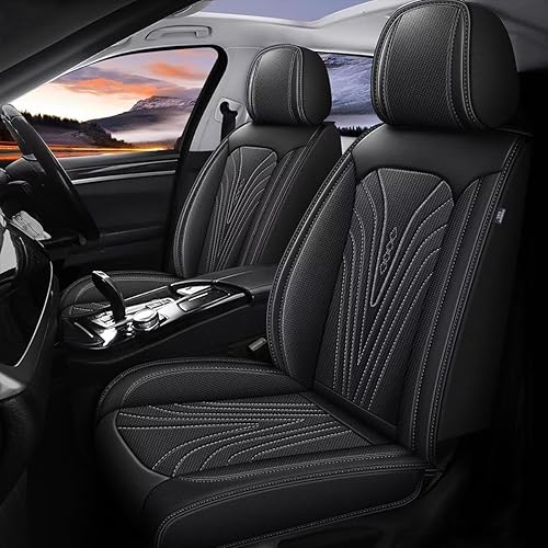 2 fundas de asiento delantero de automóvil para Honda Pilot 2005-2016, de piel sintética, transpirable, impermeable, fundas de asiento de piloto,