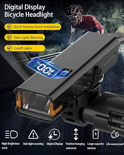 Miniatura 3 de Luces de bicicleta de 600 lúmenes. Faro de bicicleta recargable por USB. Faro de bicicleta de aleación de aluminio impermeable IPX6 para bicicletas