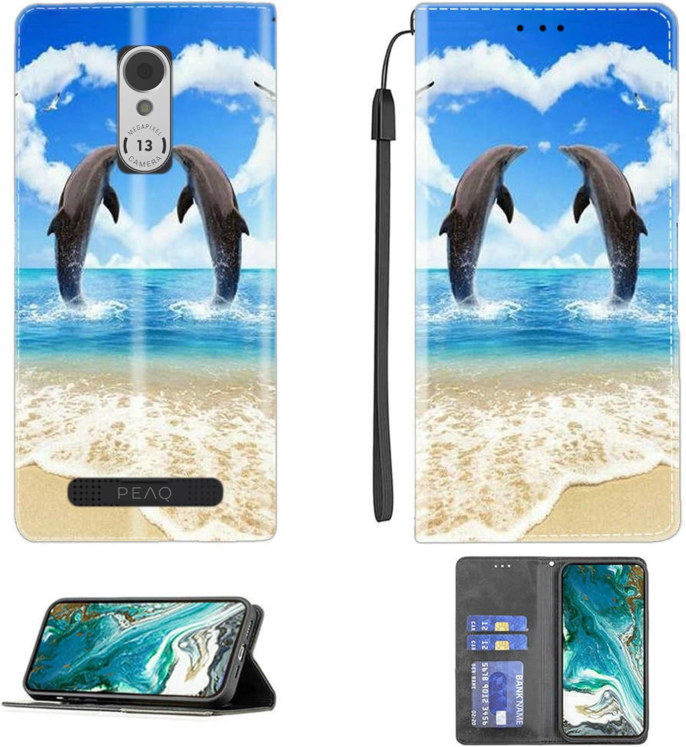 Case for Peaq PSP 400 Case Compatible with Peaq PSP 400 Phone Case Cover PU Leather Kickstand Magnetic Wallet Case CPT19