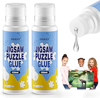 ORMAN Updated Puzzle Glue Clear with New Sponge Head 120ml - 2 PCS Jigsaw Puzzle Glue Glue for 3000/3500/5000 Pieces of Pu...