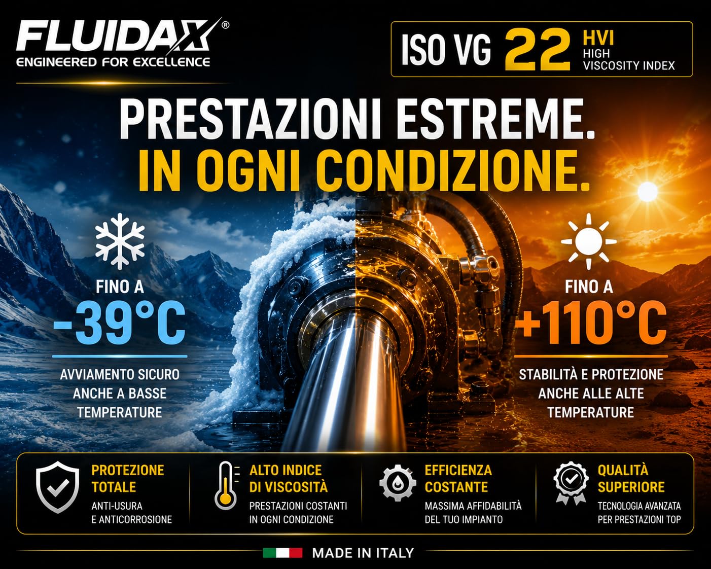 Olio Idraulico ISO VG 22 HVI 5 Litri – Lubrificante Idraulico ad Alto Indice di Viscosità – Antiusura, Anticorrosione e Antischiuma – per Trattori, Escavatori, Muletti e Impianti Idraulici