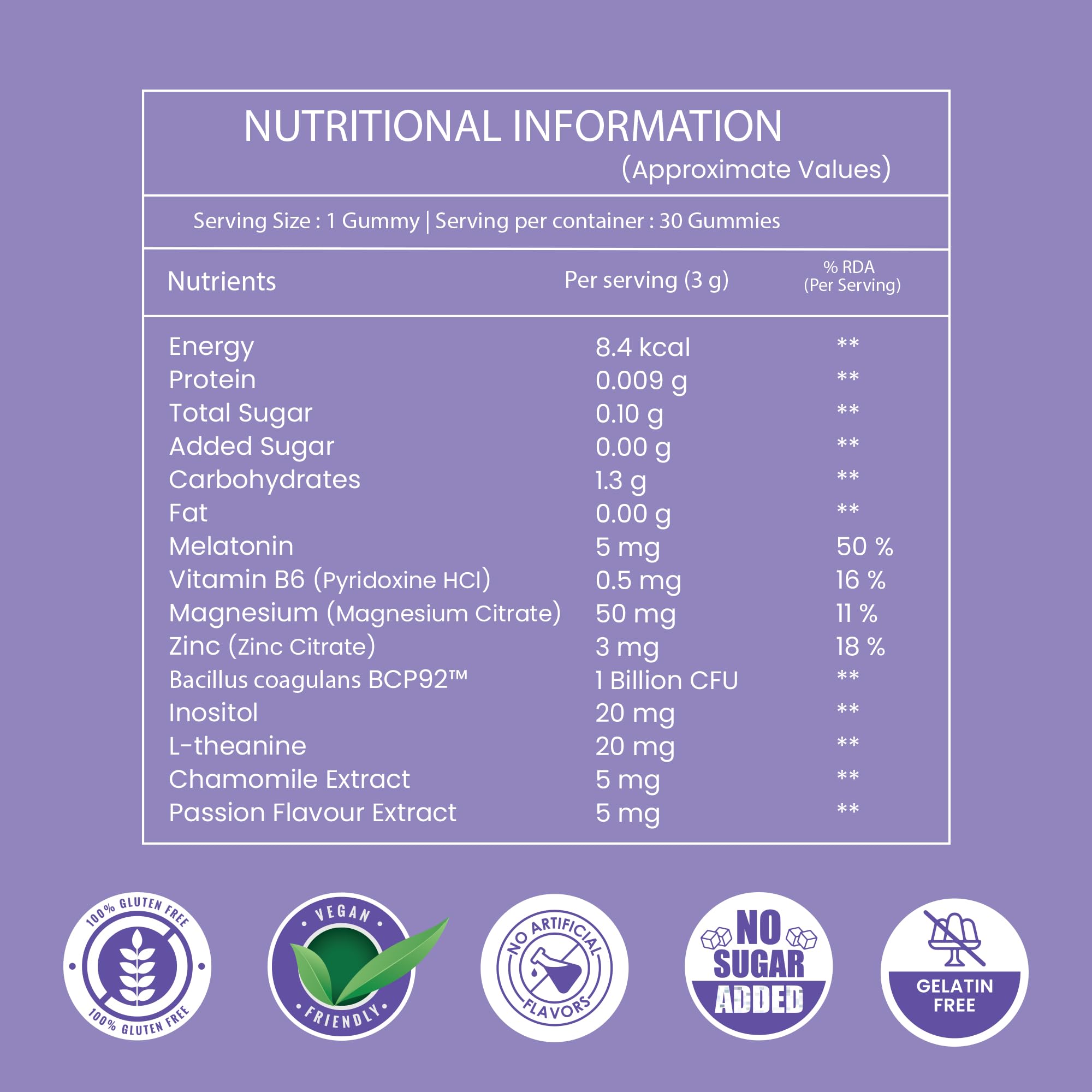 My Chew Probiotic 5mg Melatonin Sleep Gummies 1 Billion CFU Clinically Proven L-Theanine, Chamomile & Passion Flower, Muscle Recovery, Natural Stress Relief & Deep Sleep,No Added Sugar, 30 Gummies — Amazon image 8