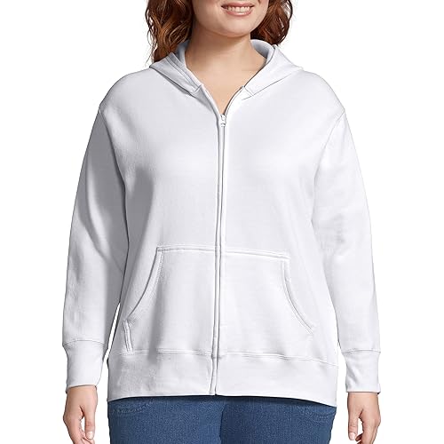 JUST MY SIZE Plus Size ComfortSoft EcoSmart Fleece Full-Zip Women's Hoodie