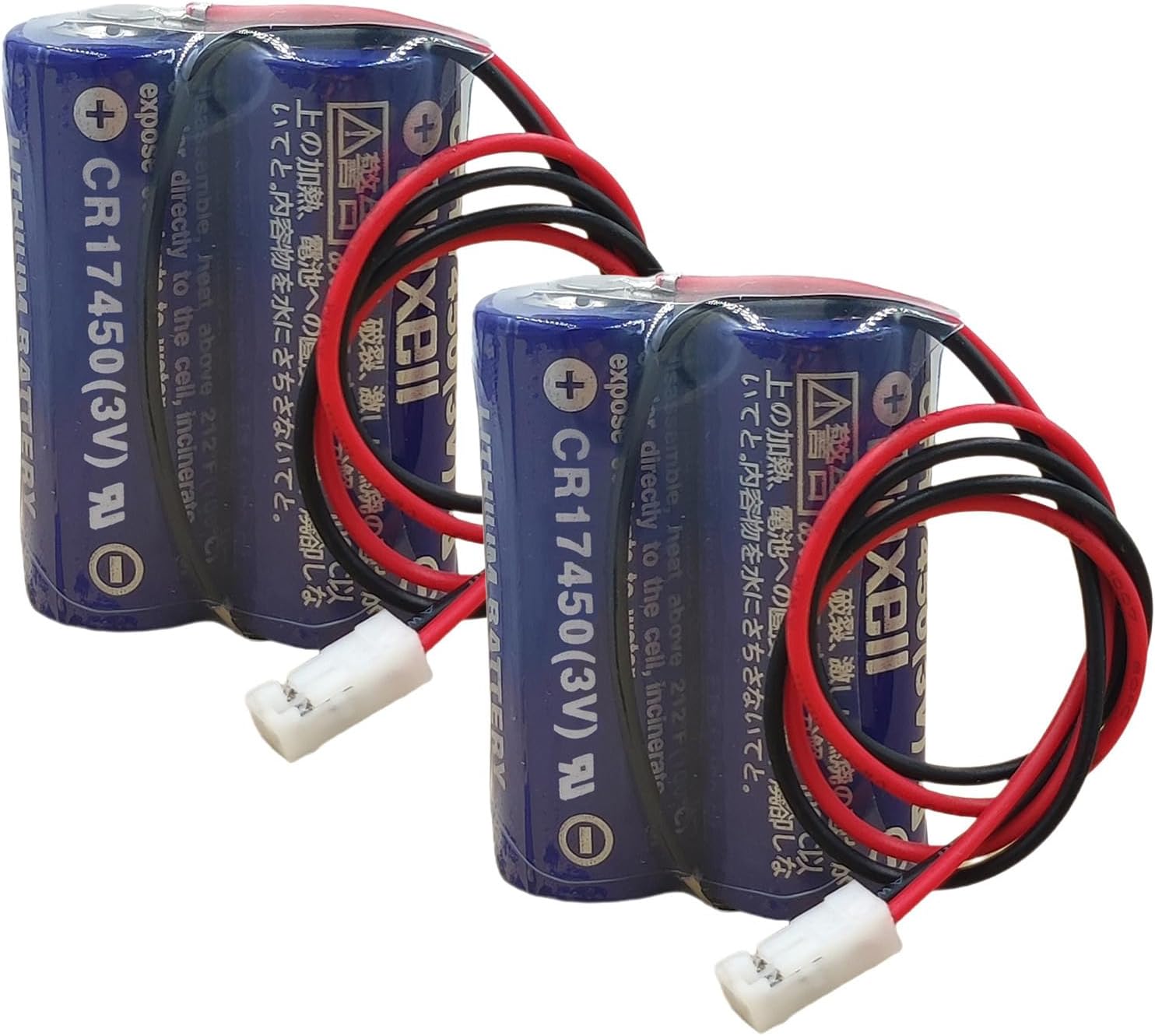 (2-Pcs) 2CR17450 CR17450 3V 2600mAh Battery Pack for Mazak Transfer Machine Detection CR17450-2WK27/ D80UB016170 PLC Battery