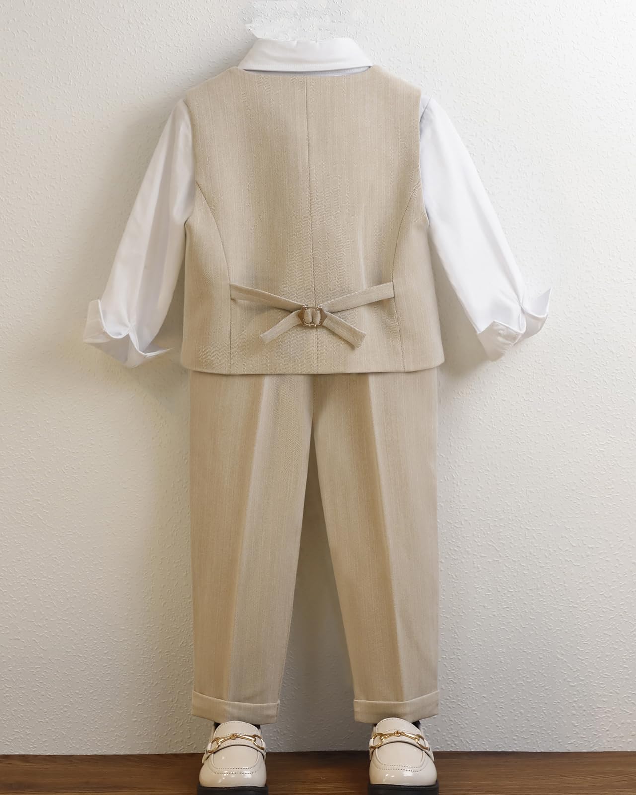 Traje de Caballero para Bebé Niño Set de Camisa + Pantalón + Chaleco + Pajarita + Broche de Flore 5 Piezas Conjunto de Fiesta Boda Ceremonia