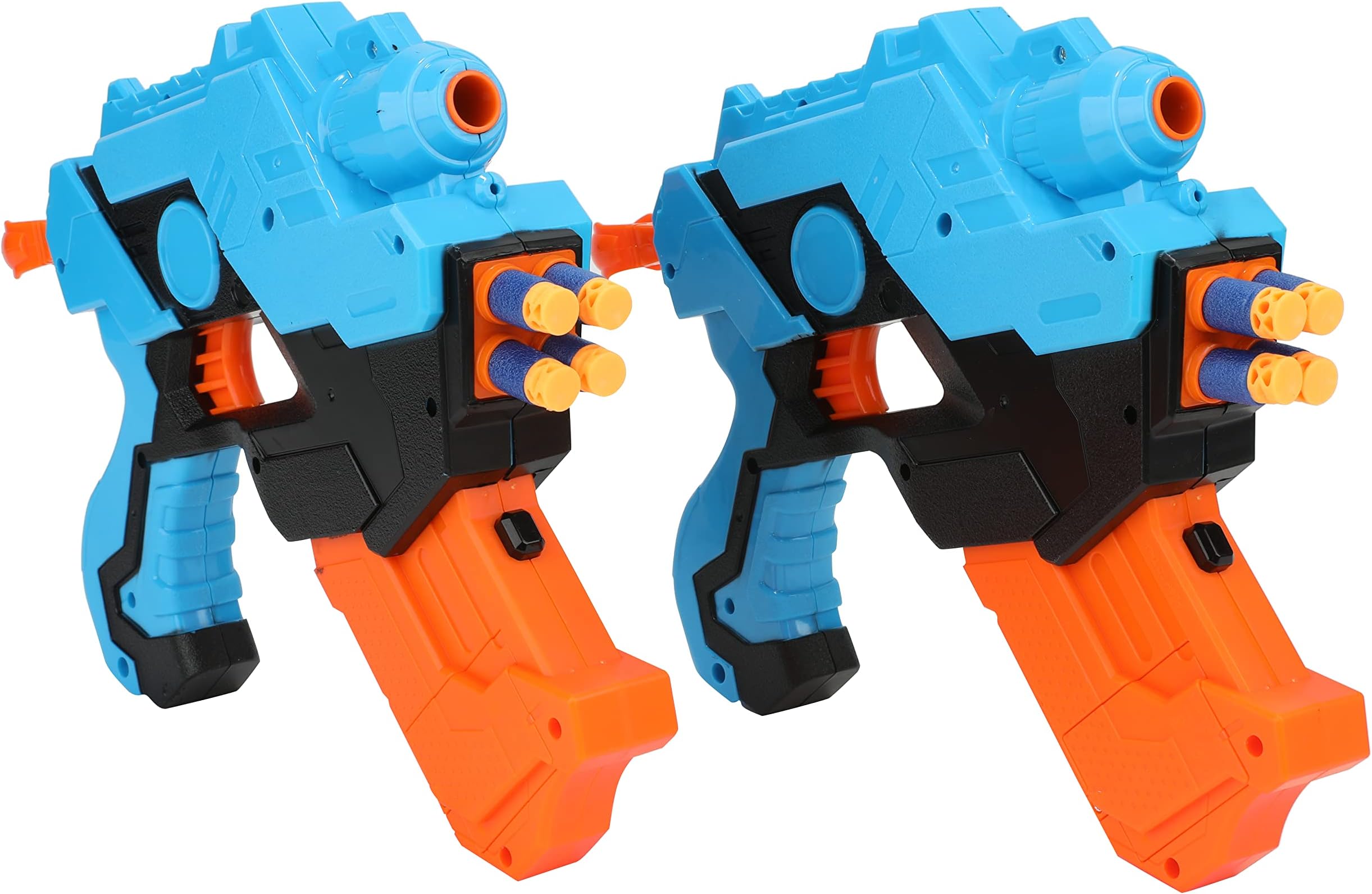 Sakar 2 in 1 Blaster Communicator - 10 Darts, Attachable Walkie-Talkies, 4-Dart Storage, for K, Teens, and Adults , Blue (Cb013)