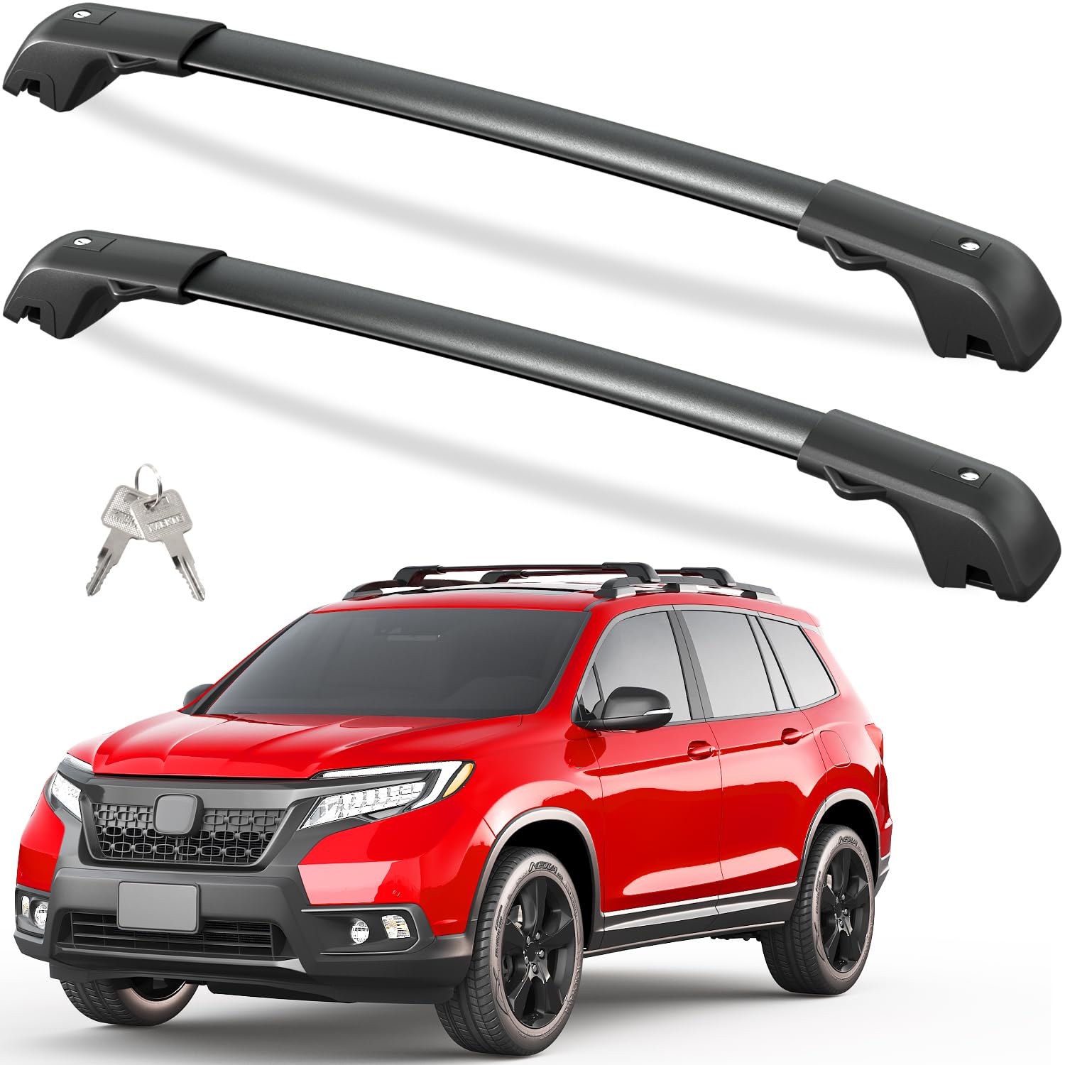 Tuyoung 300lbs Lockable Roof Rack Cross Bars Compatible with Honda Passport 2019 2020 2021 2022 2023 2024 2025 with Raised Rails Aluminum Roof Rails