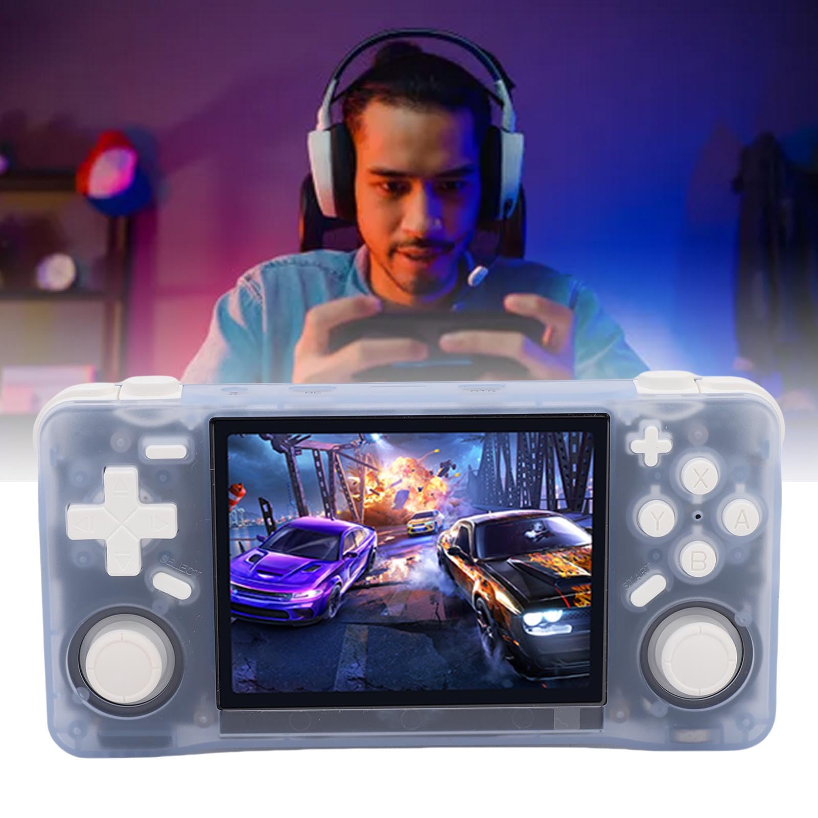 Pissente Console da Gioco retrò Portatile con Chip Ad Alte Prestazioni e Schermo HD da 3,5" per Giocare in movimento. Materiale ABS (#4)