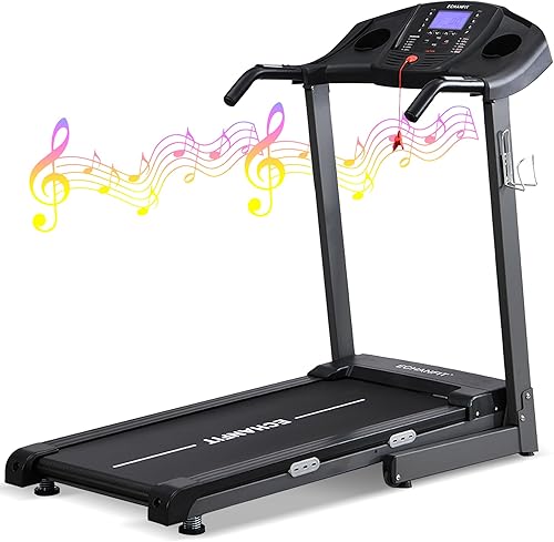 Miniatura 1 de ECHANFIT Treadmill with 12% Auto Incline and Bluetooth Speaker, 17.5" Wide Electric Running Machine with 2.5 HP Max 8.5 MPH Speed 15 Preset
