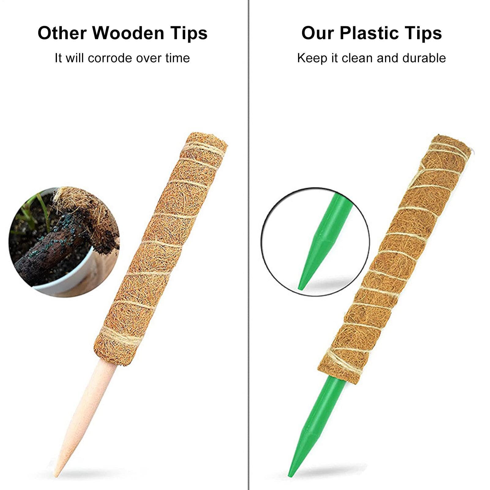 Moosstäbe Für Kletterpflanzen 4 Stück 40cm Natürliche Rankstäbe | Monstera Rankhilfe Pflanzenstütze Aus Stäben Für Efeu Wohnung Büro Balkon Garten Terrasse Gartenarbeit
