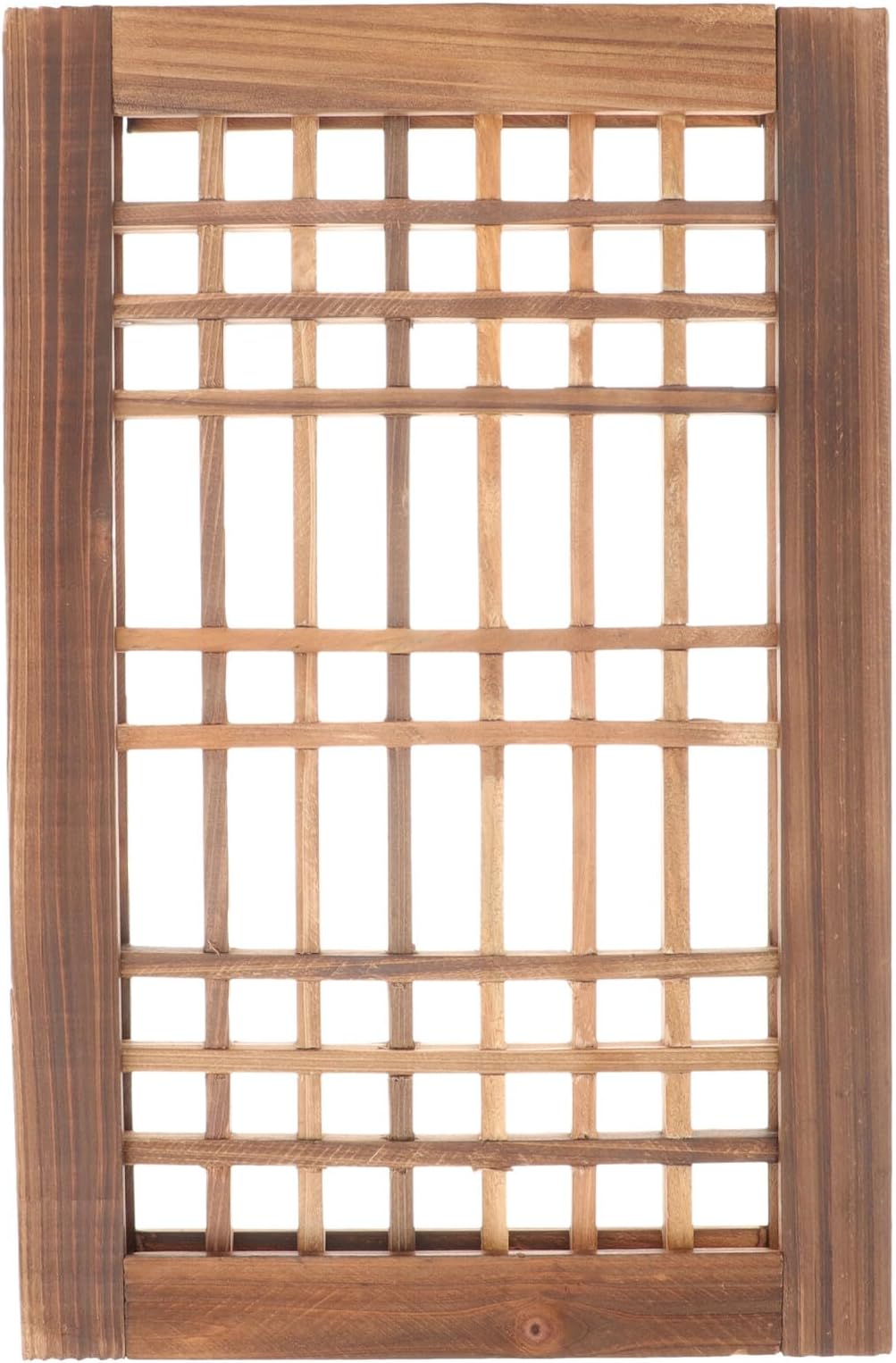 DOITOOL Rustic Wood Window Frame Wall Hanging Decor 40x26cm Carbonized Anti-corrosion Wooden Grid Window Pane Vintage Indoor Decorative for Home and Wedding