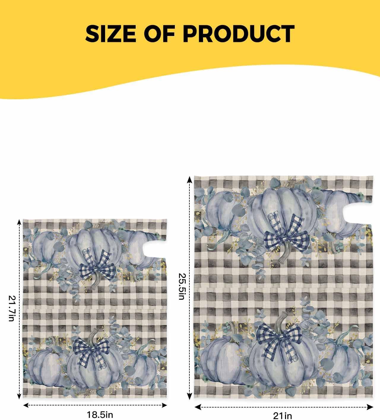 Mailbox Covers Magnetic Standard Size 18.5x21.7In Outside Mailbox Decoration Fall Thanksgiving Blue Pumpkin Eucalyptus Leaves Plaid Linen Magnetic Postbox Covers Wrap for Garden Yard Home