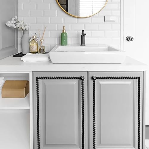 Miniatura 3 de Moldura de pared negra para despegar y pegar, tira flexible para marco de espejo, borde de pared 3D, gabinete, marco de fotos y decoración del hogar