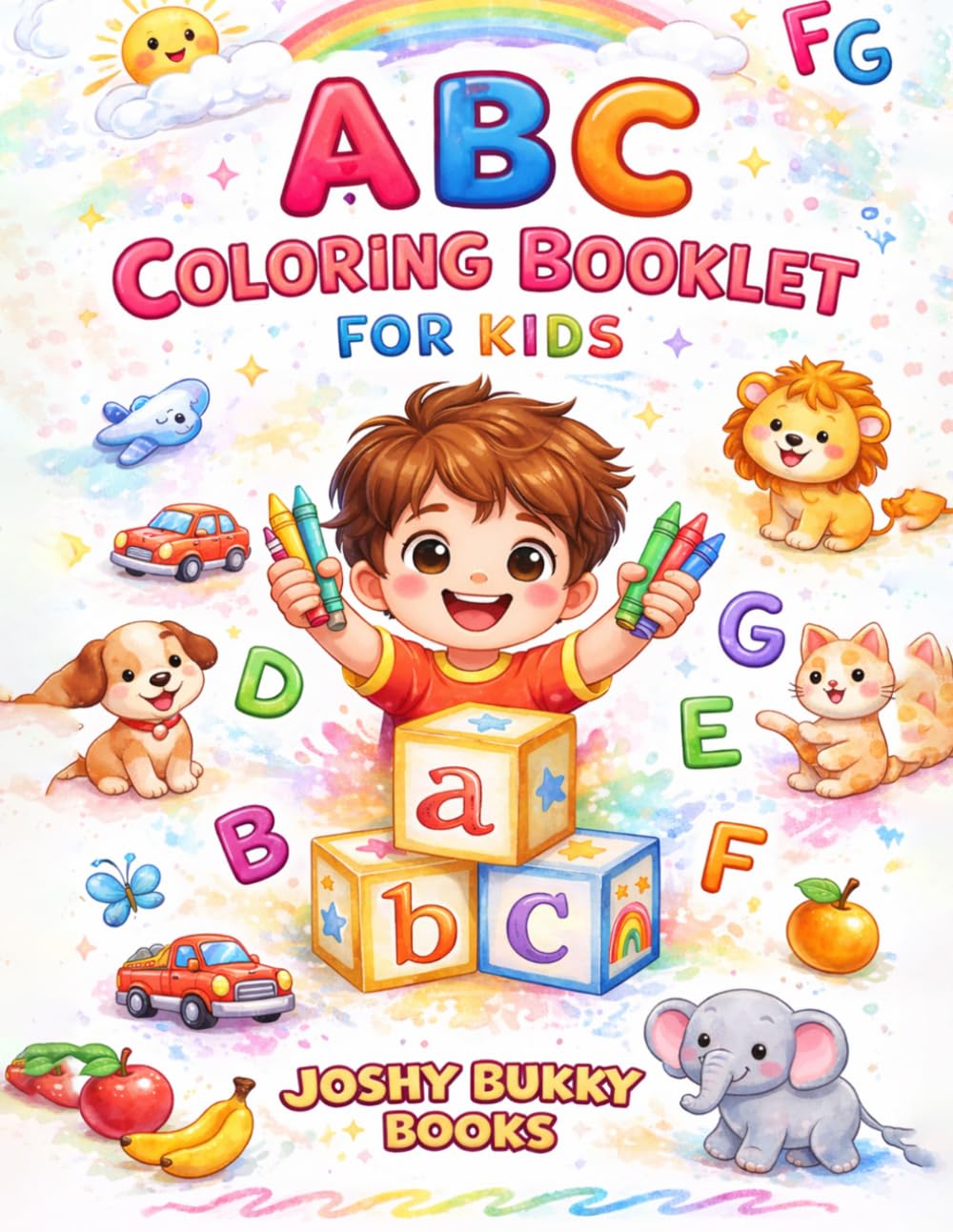 ABC Colouring Book for Kids Ages 3-5: My Baby’s First Alphabet Colouring Book with Large Letters & Cute Animals for Toddlers & Preschoolers