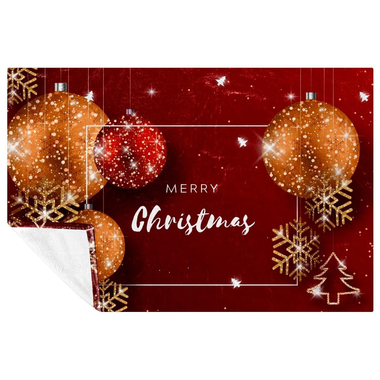 Couverture de Noël rouge pour pique-nique et camping, plaid chaud pour le canapé